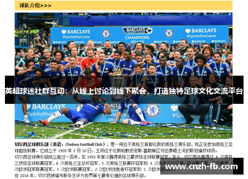英超球迷社群互动：从线上讨论到线下聚会，打造独特足球文化交流平台